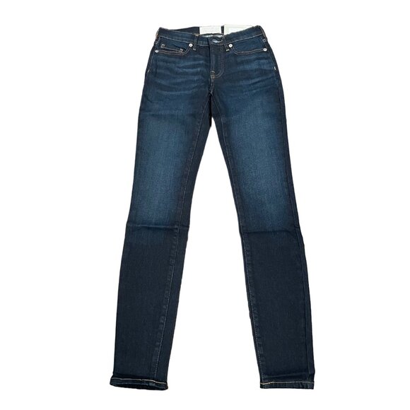 NWT Everlane Sz 23 Tall (23T) Deep Blue Mid Rise Skinny Jean Slim Stretch XXS/00 - Picture 1 of 13